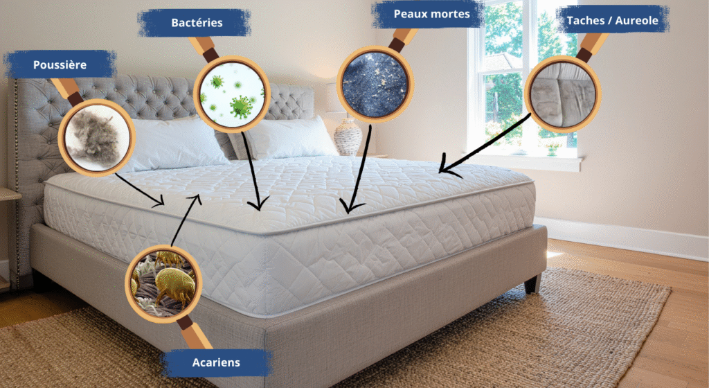 Nettoyage de matelas à Sannois et ses alentours – acariens, bactéries et poussières incrustées