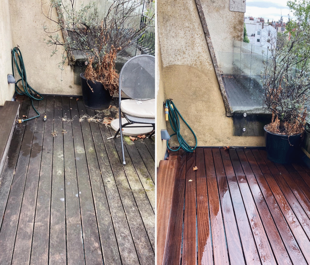 Nettoyage de balcon à Sannois et ses alentours – avant/après intervention