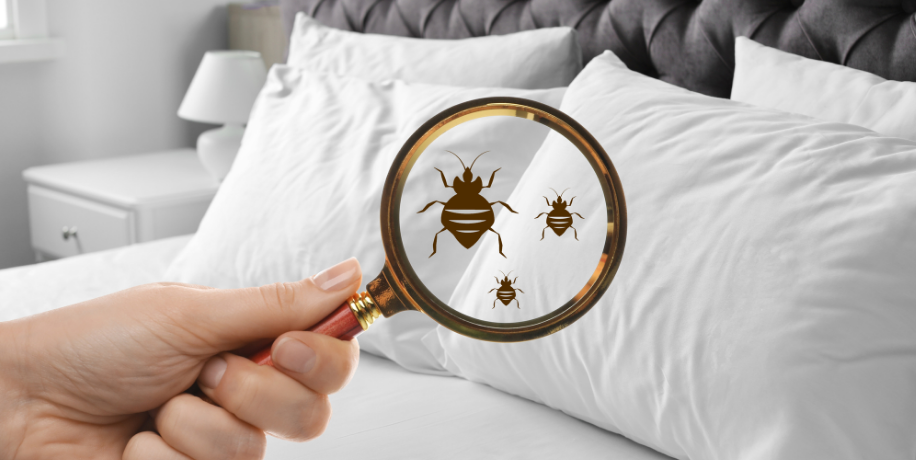Traitement des punaises de lit – lit infesté visualisé à la loupe