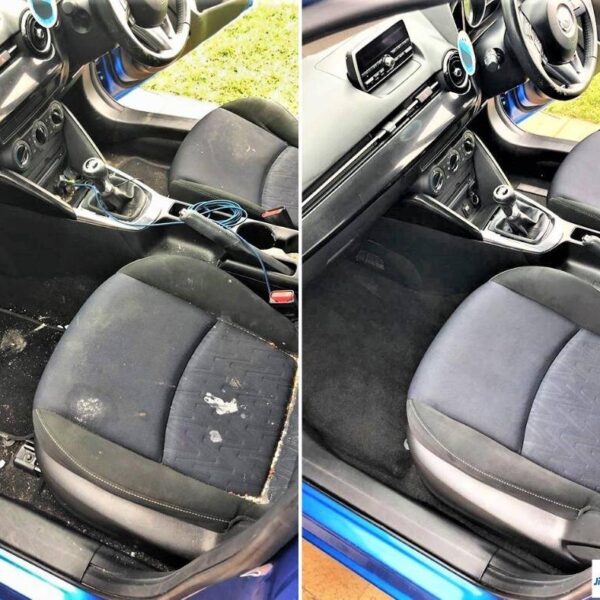 avant après d'un nettoyage auto